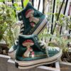 Embroidered Converse High Tops Mushrooms