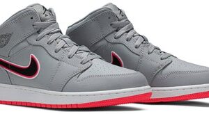 Air Jordan 1 Mid Wolf Grey Racer Pink Black