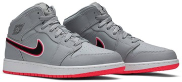 Air Jordan 1 Mid Wolf Grey Racer Pink Black