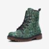 Teal and Gold Mandalas Leather Boots Fleece Fur Boots